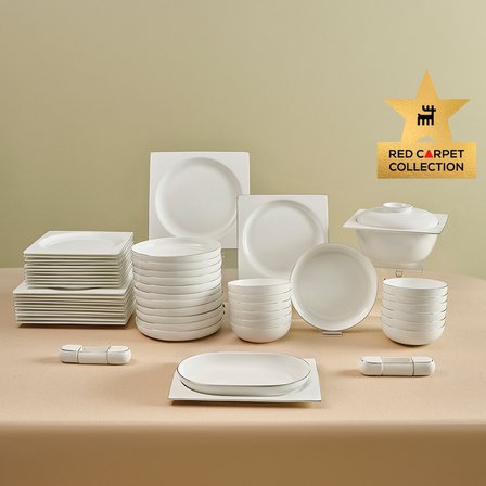 Karaca Red Carpet Collection Fine Pearl Extra Nish 58 Parça 12 Kişilik Yemek Takımı Platin