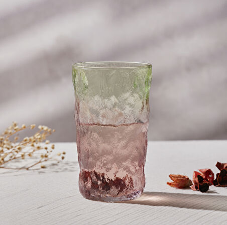 Karaca Glacier Tekli Meşrubat Bardağı Kırmızı Yeşil 383 ml