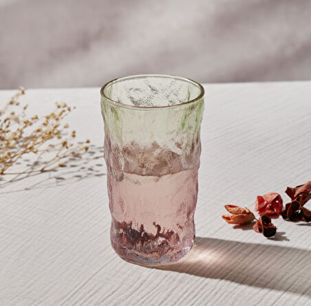 Karaca Glacier Tekli Meşrubat Bardağı Kırmızı Yeşil 383 ml