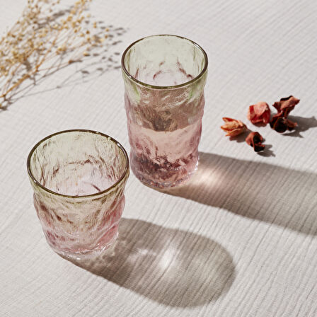 Karaca Glacier Tekli Meşrubat Bardağı Kırmızı Yeşil 383 ml