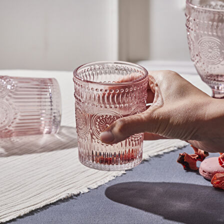 Karaca Sunflower Tekli Su Bardağı Pembe 271 ml