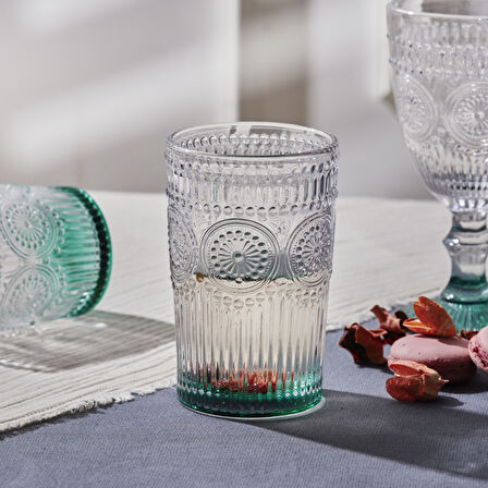 Karaca Sunflower Tekli Meşrubat Bardağı Yeşil 332 ml