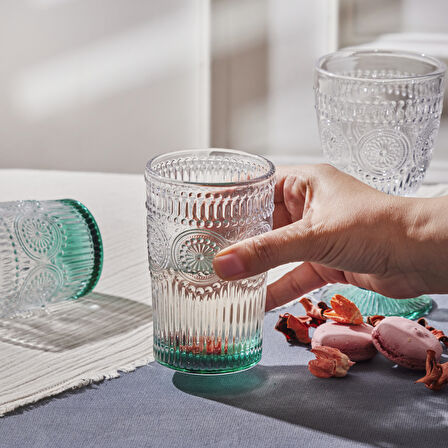 Karaca Sunflower Tekli Meşrubat Bardağı Yeşil 332 ml