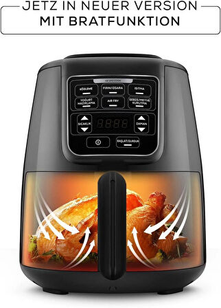 (OUTLET) Karaca Air Pro Cook Köz XL Airfryer 4 lt Yağsız Black Shine Fritöz