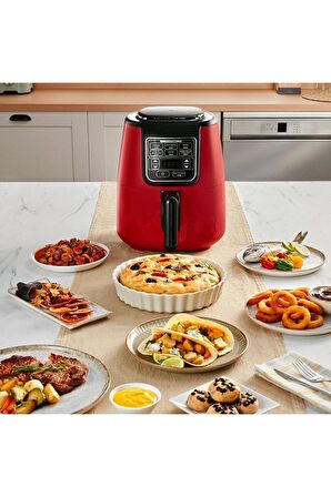 Karaca Air Pro Cook Köz Xl 4 lt Yağsız Airfryer Kırmızı