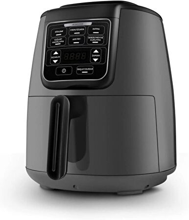 (OUTLET) Karaca Air Pro Cook Köz XL Airfryer 4 lt Yağsız Space Gray Black Fritöz