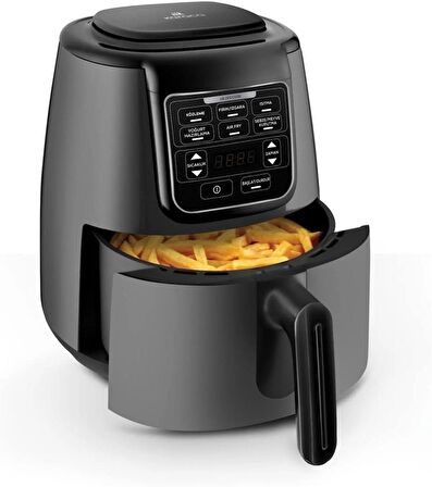 (OUTLET) Karaca Air Pro Cook Köz XL Airfryer 4 lt Yağsız Space Gray Black Fritöz