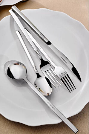 Elegance Nil Platin 12 Kişilik 84 Parça Çatal Kaşık Bıçak Takımı