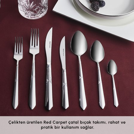 Karaca Red Carpet Collection Elegance New Diamond Platin 12 Kişilik 84 Parça Çatal Kaşık Bıçak Takımı