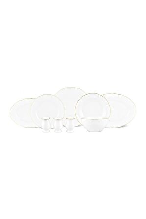 Karaca Elegance Bone Tobias 56 Parça 12 Kişilik Yemek Takımı Gold
