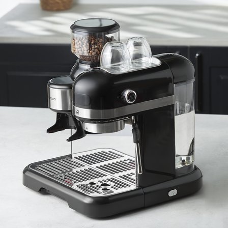 Karaca Coffeemaid Kahve Öğütücülü, Süt Köpürtücülü, 19 Bar Basınçlı Espresso, Latte, Cappuccino, Americano Makinesi Black 1,4L 1550W
