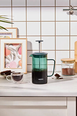 Valentina Borosilikat Cam French Press Green 1000 ml