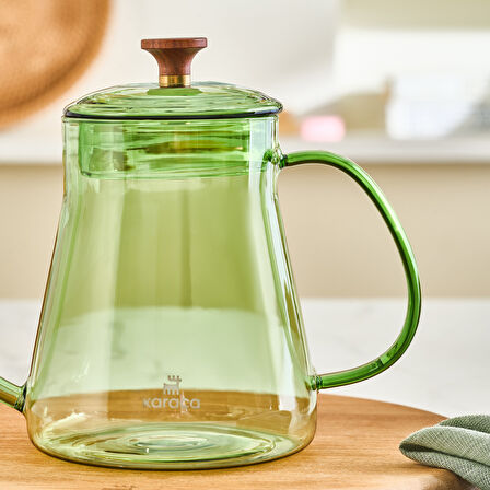 Karaca Martina Borosilikat Cam Coffe Kettle/Kahve Potu Green 600 ml