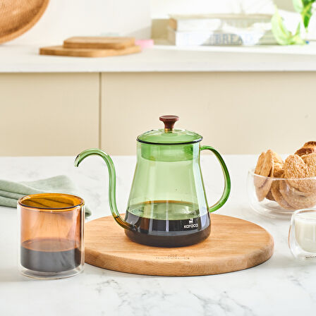 Karaca Martina Borosilikat Cam Coffe Kettle/Kahve Potu Green 600 ml