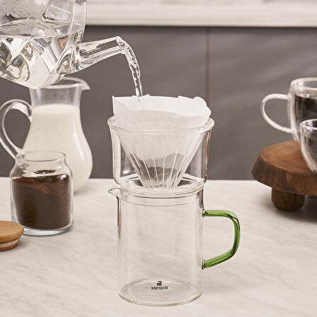 Karaca Draco Borosilikat Cam Dripper/Filtre Kahve Demleme Ekipmanı 450 ml