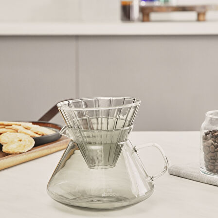Karaca Winx Borosilikat Cam Dripper/Filtre Kahve Demleme Ekipmanı Grey 650 ml
