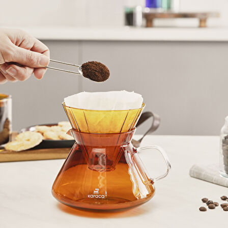 Karaca Winx Borosilikat Cam Dripper/Filtre Kahve Demleme Ekipmanı Orange 650 ml