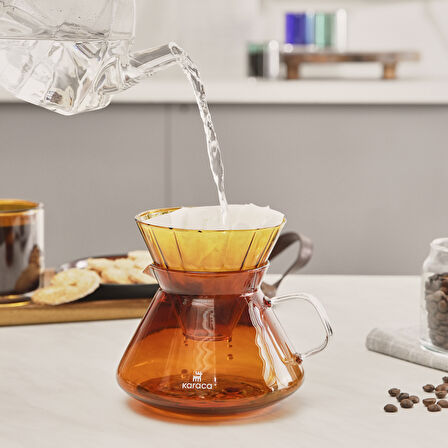 Karaca Winx Borosilikat Cam Dripper/Filtre Kahve Demleme Ekipmanı Orange 650 ml