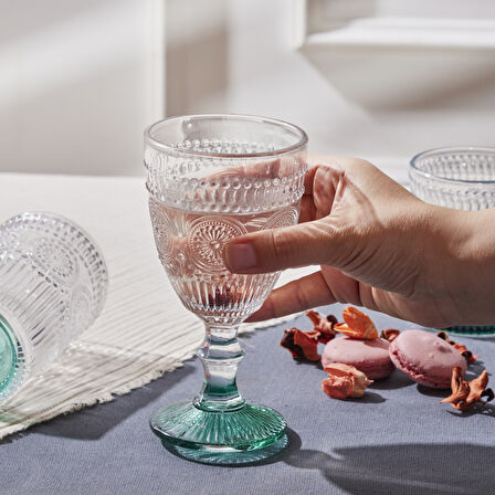 Karaca Sunflower Tekli Kadeh Yeşil 314 ml