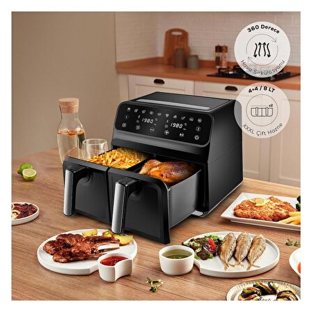 Karaca Multifry Xxxl 4+4 Litre Dijital Twin Iki Hazneli Airfryer