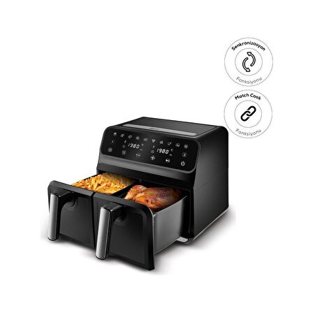 Karaca Multifry Xxxl 4+4 Litre Dijital Twin Iki Hazneli Airfryer