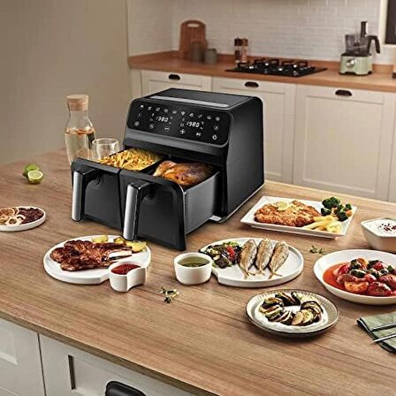 (OUTLET) Karaca Multifry XXXL Dijital Twin İki Hazneli Airfryer 4+4 lt Yağsız Fritöz