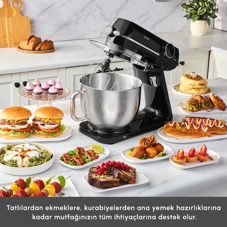 Karaca Multichef Artisan Digital Ekran 7 L Döküm Stand Mikser Siyah Hamur Yoğurma Makinası