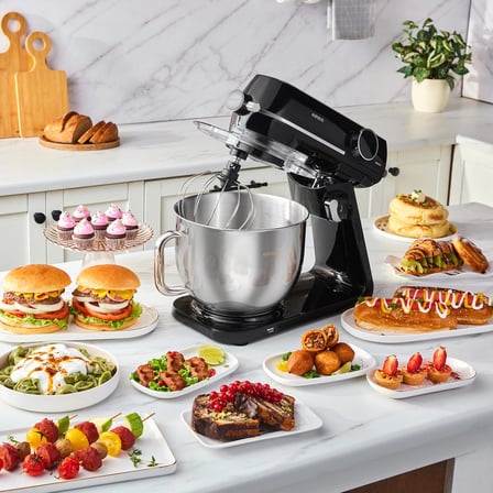 Karaca Multichef Artisan Digital Ekran Döküm Hamur Yoğurma Makinesi Siyah 1800W 7L