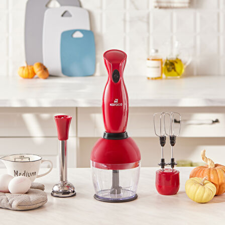 Karaca Profoodmix 3'lü Blender Set Kırmızı 1000w