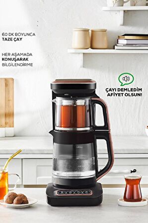 Karaca Çaysever Robotea Pro Connect 2500 W Çay Makinesi Bakır - Siyah 