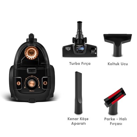 Karaca Vantuz High Force F2 Matte Black Copper Elektrikli Süpürge