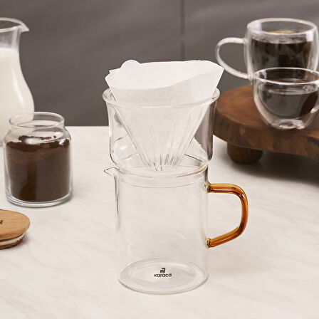 Karaca Draco Borosilikat Cam Dripper Kahve/Filtre Kahve Demleme Ekipmanı 450 Ml Orange