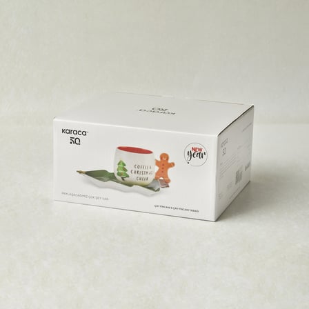 Karaca New Year Yılbaşı Çay Fincanı Ve Çam Ağacı Tabağı 180 ml
