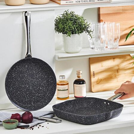 Karaca Biogranit Navy Stone Grill Tava Set