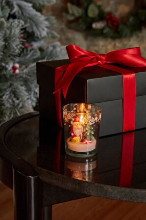 Karaca Home New Year Yılbaşı Tiny House Bardak Mum 5,5x6,5 cm