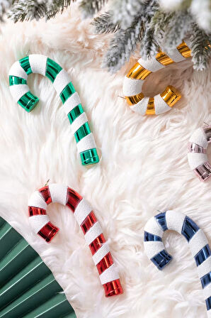 Karaca Home New Year Candy Stick Ağaç Süsü Seti 6 Parça 14 cm