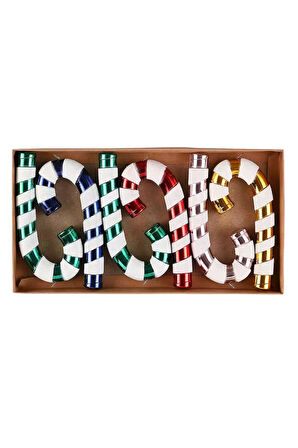 Karaca Home New Year Candy Stick Ağaç Süsü Seti 6 Parça 14 cm