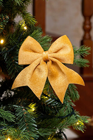 Karaca Home New Year Yılbaşı Ribbon Gold Ağaç Kurdelesi 12x13 cm