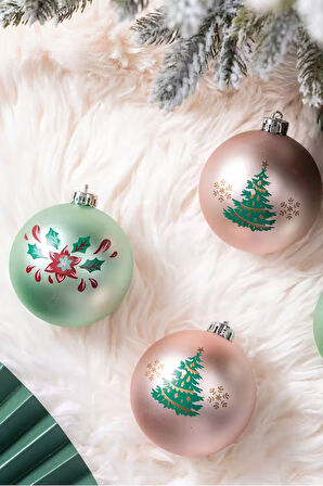 Karaca Home New Year Yılbaşı Pretty Ağaç Süsü Seti 4 Parça 8 cm