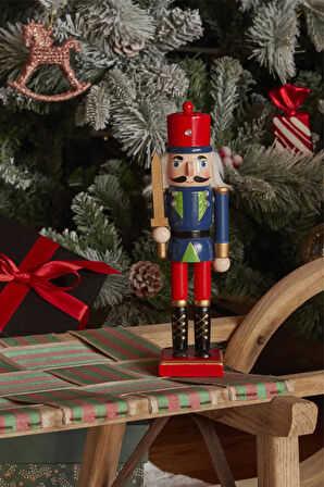 Karaca Home New Year Yılbaşı Nutcracker With Red Hat 25 Cm