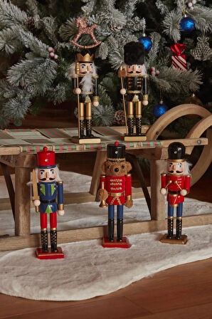 Karaca Home New Year Yılbaşı Nutcracker With Red Hat 25 Cm
