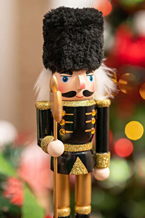 Karaca Home New Year Yılbaşı Nutcracker With Black Hat 25 cm