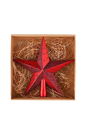 Karaca Home New Year Yılbaşı Yıldız Ağaç Başlığı Kırmızı