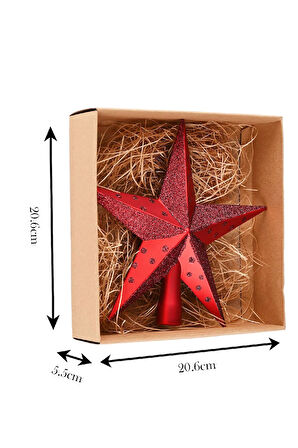 Karaca Home New Year Yılbaşı Yıldız Ağaç Başlığı Kırmızı