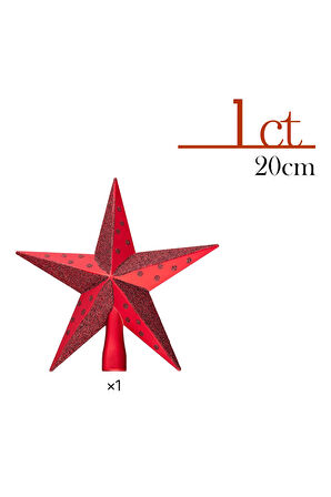 Karaca Home New Year Yılbaşı Yıldız Ağaç Başlığı Kırmızı