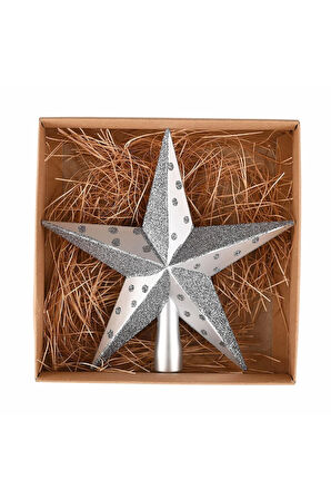 Karaca Home New Year Yılbaşı Yıldız Ağaç Başlığı Gümüş