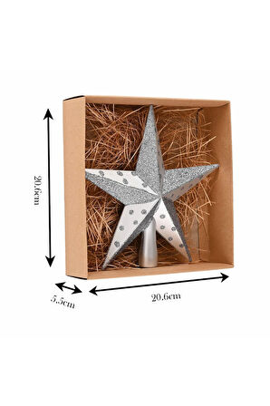 Karaca Home New Year Yılbaşı Yıldız Ağaç Başlığı Gümüş