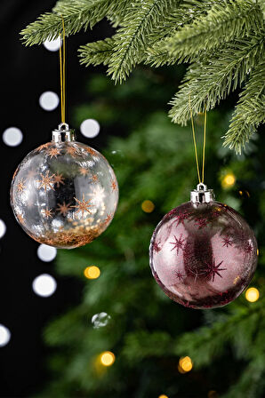 Karaca Home New Year Glitter Ağaç Süsü Seti 4 Parça 8 cm