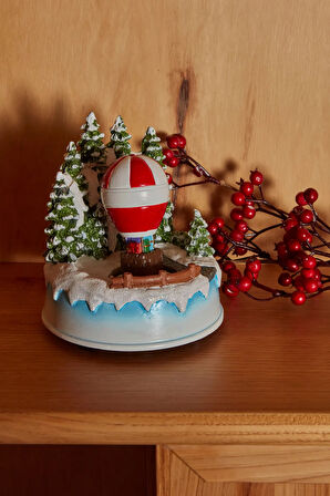 Karaca Home New Year Yılbaşı Led Işıklı Noel Köyü 13x13x15 cm