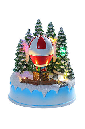 Karaca Home New Year Yılbaşı Led Işıklı Noel Köyü 13x13x15 cm